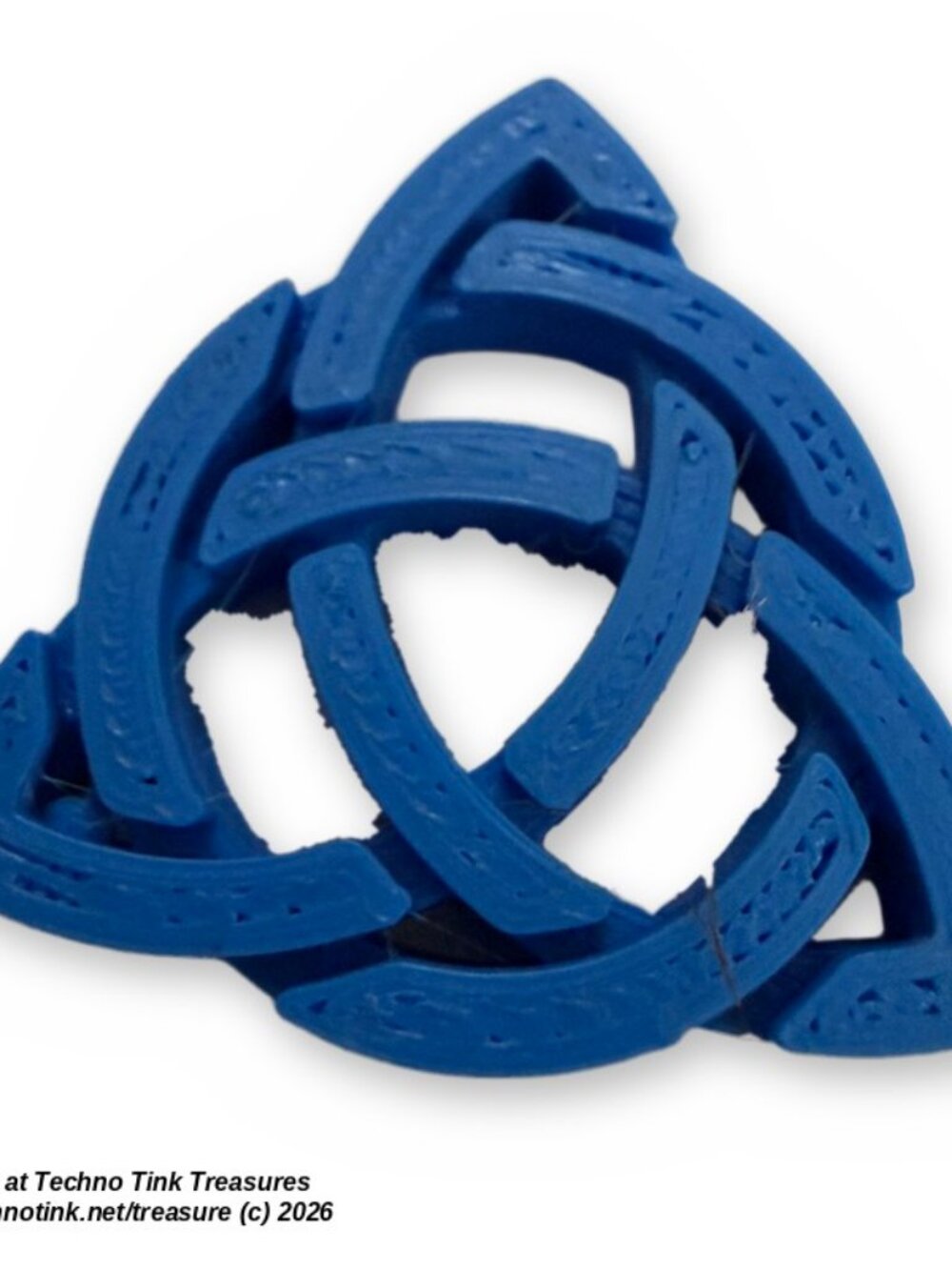 Celtic Triquetra Trinity Knot 3D Printed - Blue, Gold, Silver, Glow in the Dark